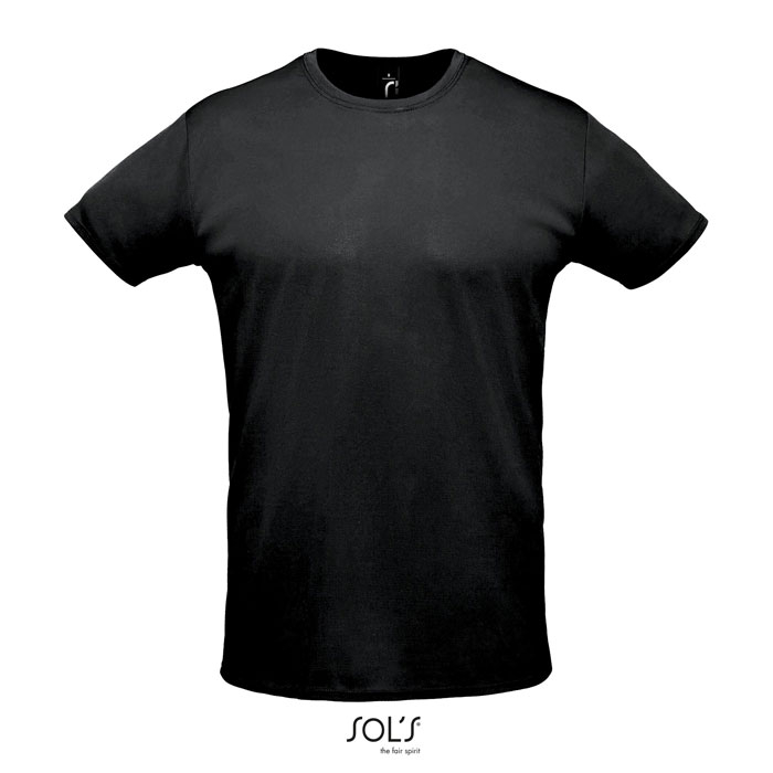 Tshirt unisexe publicitaire en polyester 130g - SPRINT Noir 1